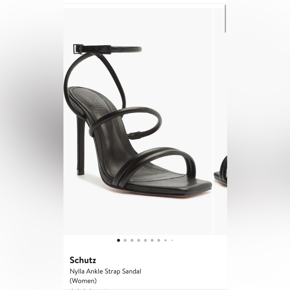 SCHUTZ Black Triple-Strap Stiletto Sandal